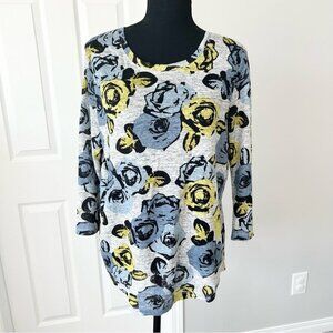 Ann Taylor Loft Floral Pure Linen Knitted Top